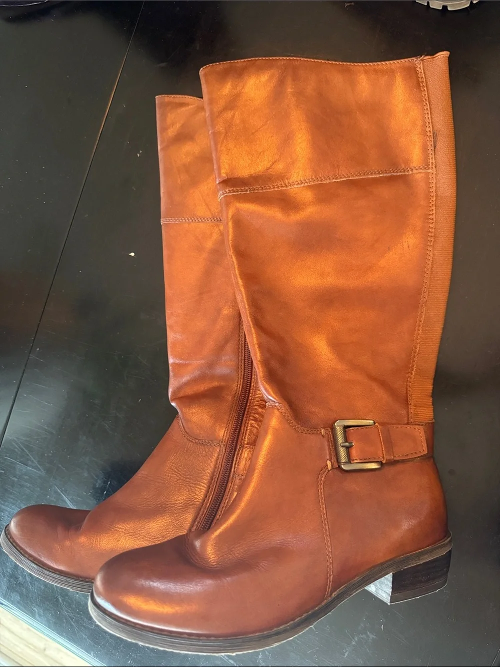 Aldo Tall Cognac Brown Leather Knee-High Riding Boots size 6.5